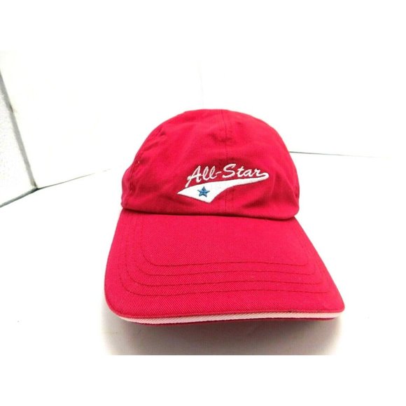 All Star Baseball Sports Hat Cap Strapback Red White - Picture 1 of 9
